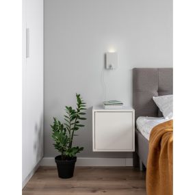 Nova Luce Zen - wandverlichting met schakelaar en USB-lader - 14 x 7,5 x 20 cm - 5W + 3W LED incl. - zandwit