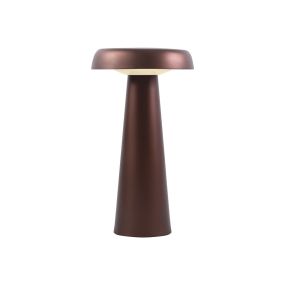 Design for the People Arcello - tafellamp - oplaadbaar via USB-kabel - Ø 14 x 25 cm - 3 stappen Moodmaker functie - 2,8W LED incl. - IP54 - messing