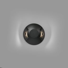 Faro Loth - wandverlichting - Ø 20 x 4,2 cm - 12W LED incl. - IP67 - mat zwart
