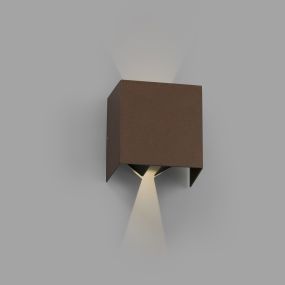 Faro Olan - wandverlichting - 14,5 x 14 x 10,5 cm - 6W LED incl. - IP65 - roestbruin