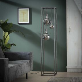 Vico Pilar - staanlamp - 35 x 35 x 170 cm - oud zilver
