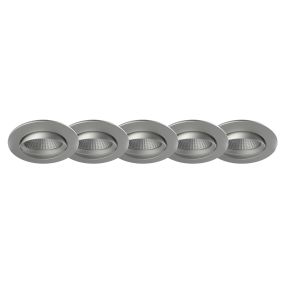 Nordlux Apollo - set van 5 - 4,8W LED incl. - Ø 85 mm, Ø 72 mm inbouwmaat - IP23 - geborstelde nikkel