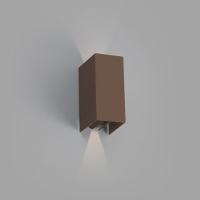 Faro Blind - wandverlichting - 7,4 x 10,5 x 16,5 cm - 6W LED incl. - IP65 - bruin