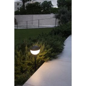 Faro Piccola - grondspot op piek - Ø 12 x 60,5 cm - 6W LED incl. - IP65 - mat zwart
