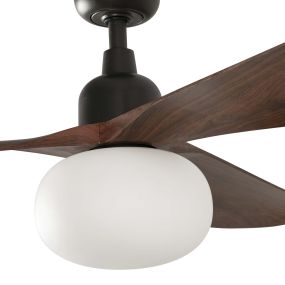 Faro Outwood L Tuya Smart - plafondventilator met licht en afstandsbediening - Ø 150 cm x 43 cm - IP44 - donkerbruin en donker walnoot