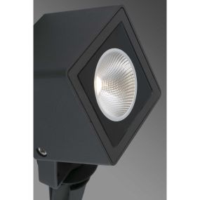 Faro Sobek - grondspot op piek - 8 x 7 x 33 cm - 7W LED incl. - IP65 - mat zwart