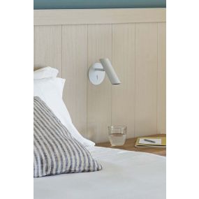 Faro Leo - wandverlichting met schakelaar - Ø 10 x 16 cm - 3,5W LED incl. - mat wit