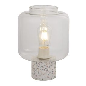Searchlight Vessel - tafellamp - Ø 20 x 28 cm - transparant en wit