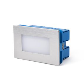 Faro Gron - inbouw wandverlichting - 10,5 x 5 x 6,5 cm - 1W LED incl. - IP65 - satijn inox