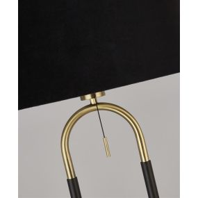 Searchlight Jazz - vloerlamp - Ø 45 x 161 cm - mat zwart en satijn messing