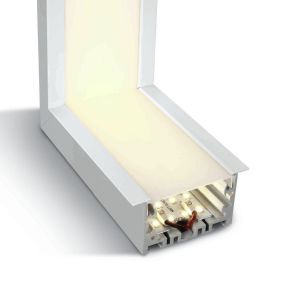 ONE Light Recessed LED Linear Profiles - hoek van plafond tot muur voor 38152R - 16,4 x 7 x 6 cm - 10W LED incl. - wit - warm witte lichtkleur