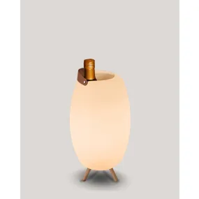 New Garden Apolo - flessenhouder met speaker en licht op afstandsbediening - Ø 25 x 45 cm - IP44 - wit