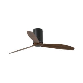 Faro Mini Tube - plafondventilator met afstandsbediening - Ø 128 cm - donkerbruin en mat zwart