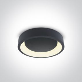 ONE Light LED Decorative Plafo Round - plafondverlichting - Ø 45,5 x 13,2 cm - 32W LED incl. - antraciet - instelbare lichtkleur