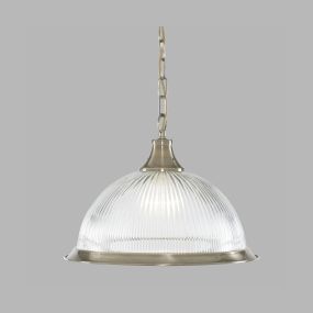 Searchlight American Diner - hanglamp - Ø 34 x 78 cm - antiek messing
