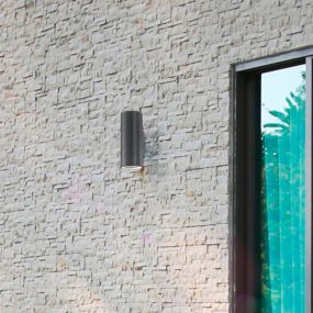 Nova Luce Nodus - buiten wandlamp - 6 x 10 x 18 cm - IP54 - donkergrijs