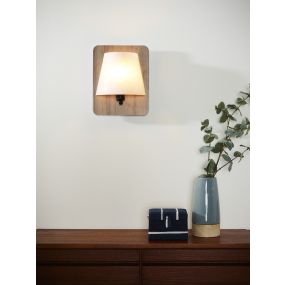 Lucide Idaho - wandlamp - 12 x 12 x 25 cm - bruin en opaal