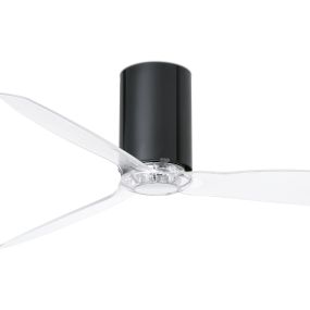 Faro Mini Tube - plafondventilator met afstandsbediening - Ø 128 cm - zwart en transparant