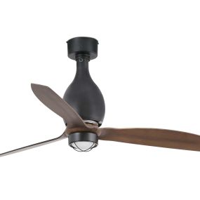 Faro Mini Eterfan - plafondventilator met licht en afstandsbediening - Ø 128 cm - 17W LED incl. - mat zwart en donkerbruin