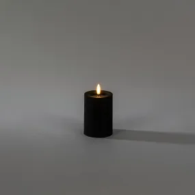 Konstsmide - LED blokkaars op batterijen met flakkervlam - Ø 7 x 10 cm - IP44 - zwart