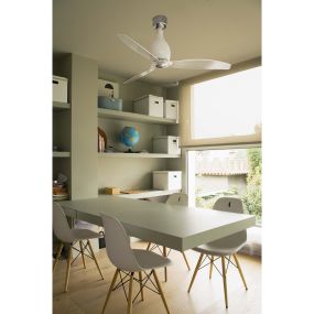 Faro Mini Eterfan - plafondventilator met afstandsbediening - Ø 128 cm - wit en transparant