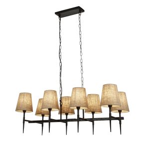 Searchlight Gothic - luster - 91 x 150 cm - zwart en natuurlijk linnen