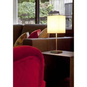 Faro Thana - tafellamp - 15 x 43 cm - nikkel en wit