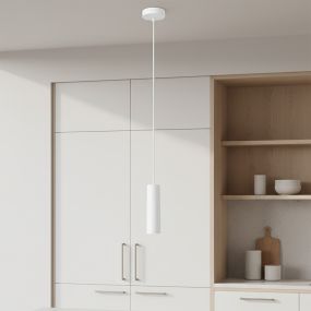 Artdelight Milano - hanglamp - Ø 6,6 x 175 cm - wit