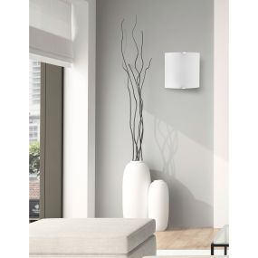 Nova Luce Quale - plafondverlichting - 26 x 26 x 7 cm - wit en chroom