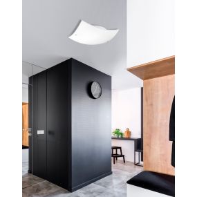 Nova Luce Quale - plafondverlichting - 40 x 40 x 10 cm - wit en chroom