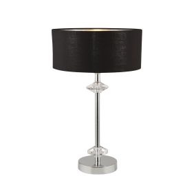 Searchlight New Orleans - tafellamp - Ø 28 x 46 cm - zwart en chroom