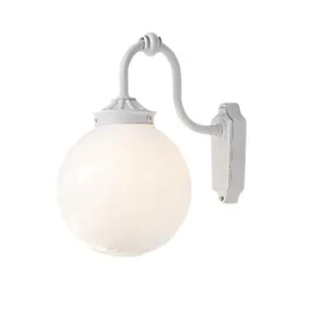 Konstsmide Arcturus Down - buiten wandlamp - 25 x 37 x 42 cm - IP23 - mat wit opaal