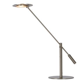 Lucide Anselmo - bureaulamp - 25 x 25 x 50 - 9W LED incl. - mat chroom