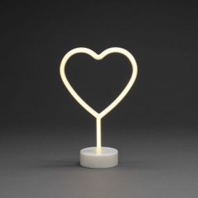 Konstsmide kerstverlichting - neonhart op batterijen - 20 x 10 x 30,5 cm - wit