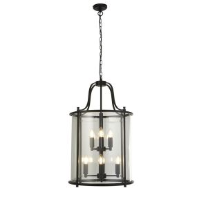 Searchlight Lantern Grande - hanglamp - Ø 43 x 150 cm - zwart