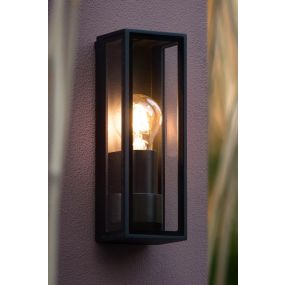 Lucide Dukan - buiten wandverlichting - 8,6 x 9 x 25,8 cm - IP65 - zwart