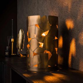 Vico Patch Cylinder - tafellamp - Ø 23 x 38 cm - antiek brons