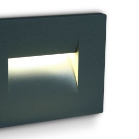 ONE Light Outdoor Dark Light - buiten wandverlichting - 10,7 x 6,5 x 7,5 cm - 3,6W LED incl. - IP65 - antraciet