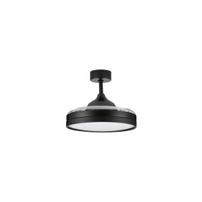 Nova Luce Nevma - plafondventilator met licht en afstandsbediening - Ø 107 x 49 cm - 36W LED incl. - mat zwart