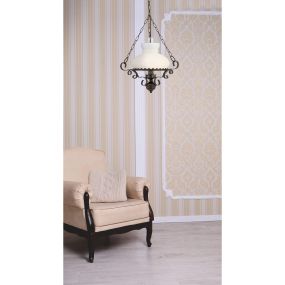 Searchlight Hurricane - hanglamp - Ø 45 x 93 cm - roest en opaal