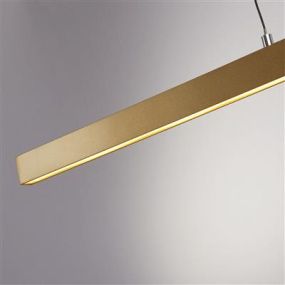 Searchlight Layla - hanglamp - 101 x 8 x 190 cm - 29W dim-to-warm LED incl. - beweging gestuurd - satijn goud
