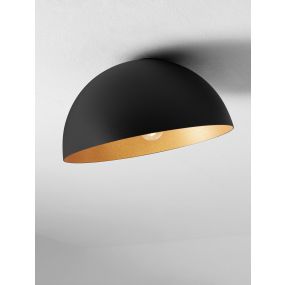 Nova Luce Onia - plafondlamp - Ø 29 x 19 cm - zandzwart en goud