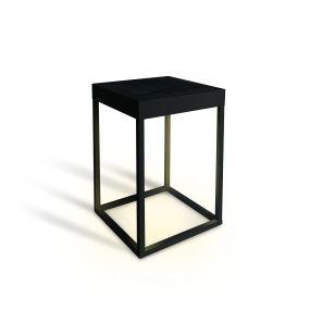 ONE Light - tuinpaal op zonne-energie met nacht sensor en USB - 18,5 x 18,5 x 30 cm - 2,2W dimbare LED incl. - IP65 - zwart