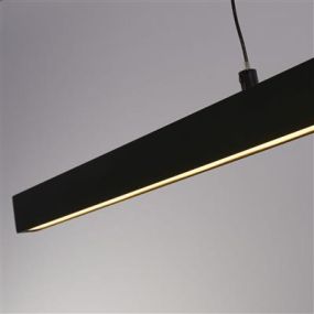 Searchlight Layla - hanglamp - 101 x 8 x 190 cm - 29W dim-to-warm LED incl. - beweging gestuurd - zwart