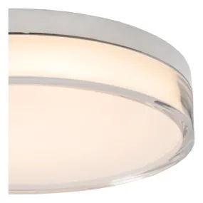 Lucide Plano - buiten plafondlamp - Ø 28 x 5,9 cm - 16W dimbare LED incl. - IP44 - opaal en chroom