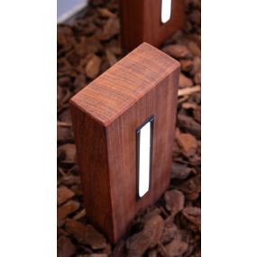 Lichtkoning Padoek Line XS - tuinpaal - 4 x 8,8 x 20 cm + 15 cm voet - 1W dimbare LED incl.  - IP65 - padoek