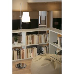 Faro Lupe - staanlamp - 150 cm - beige en chroom