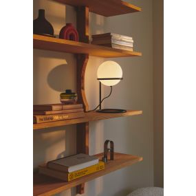 Nordlux Wilson - tafellamp - Ø 18 x 31 cm - zwart met wit