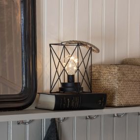 Konstsmide - Decoratieve lantaarn op batterij - 12 x 12 x 19 cm - zwart