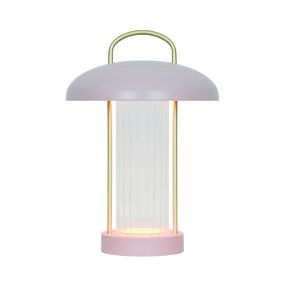 Nordlux Mirano - draagbare tafellamp met oplaadbare batterij - Ø 20 x 29 cm - 3 stappen Moodmaker functie - 3W LED incl. - oudroze